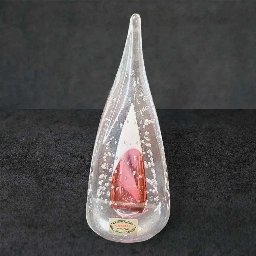 Poland 24% Lead‎ Crystal Hersey's Kiss Shaped Paperweight Red Design